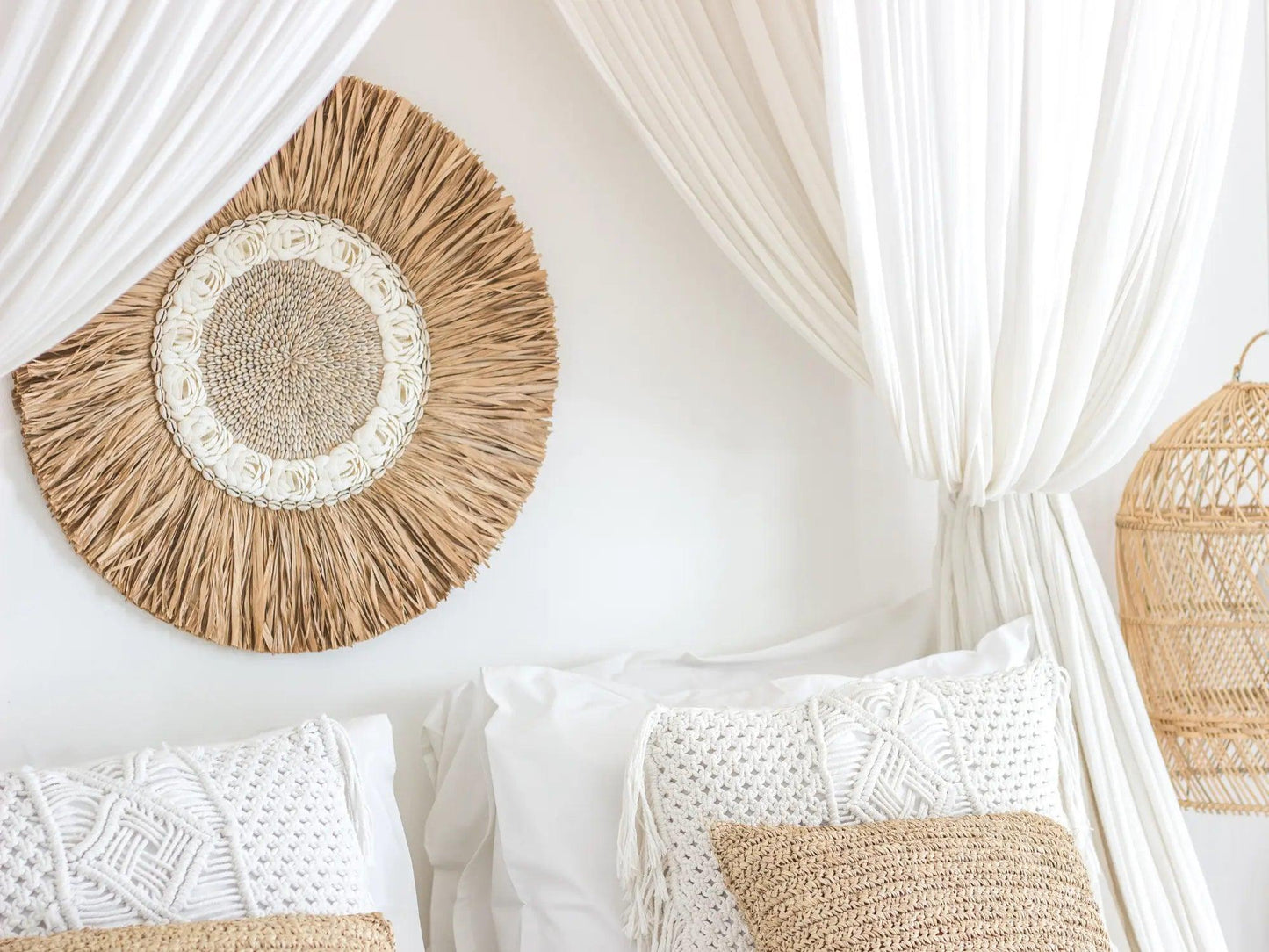 Boho Wanddeko "Bali Spirit" I Ø 60cm MyBaliNestBoho Deko%handmade%handgefertigt%Inneneinrichtung%exklusiv%Bali%Luxus%Wohnzimmer%Schlafzimmer