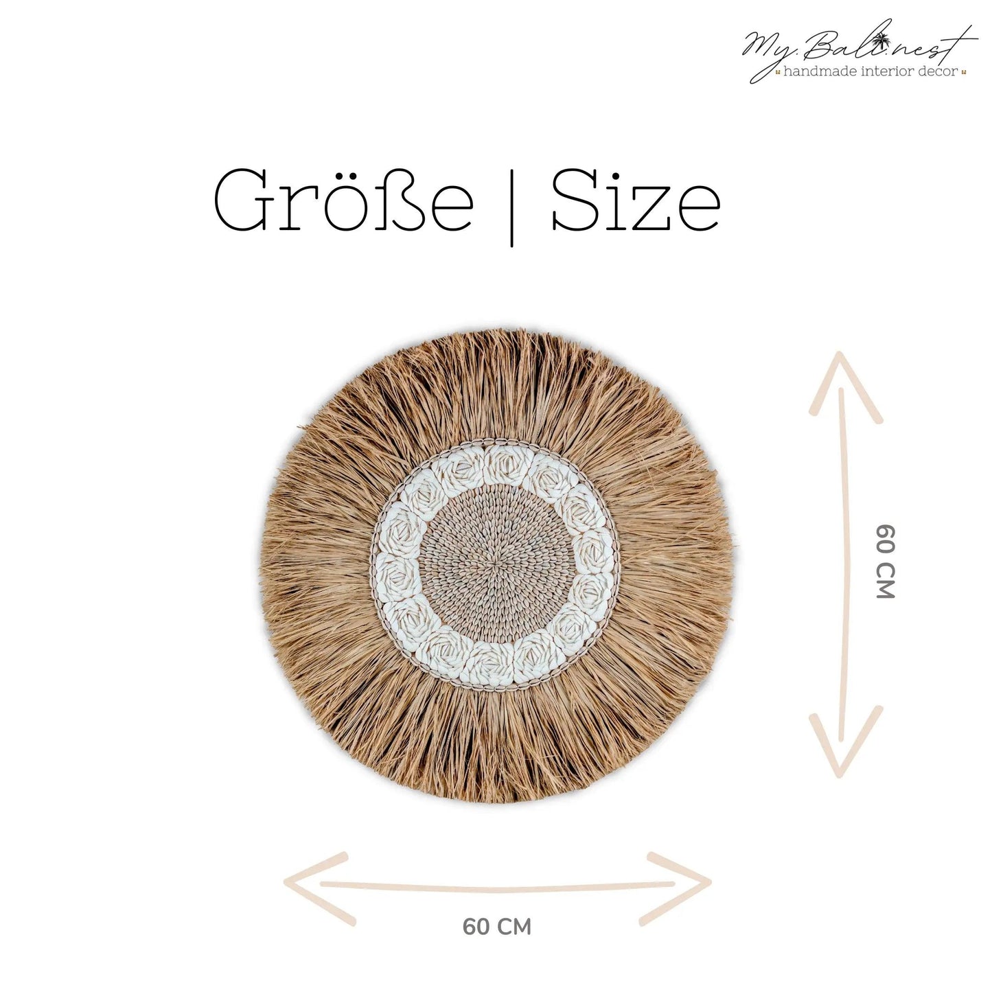 Boho Wanddeko "Bali Spirit" I Ø 60cm MyBaliNestBoho Deko%handmade%handgefertigt%Inneneinrichtung%exklusiv%Bali%Luxus%Wohnzimmer%Schlafzimmer