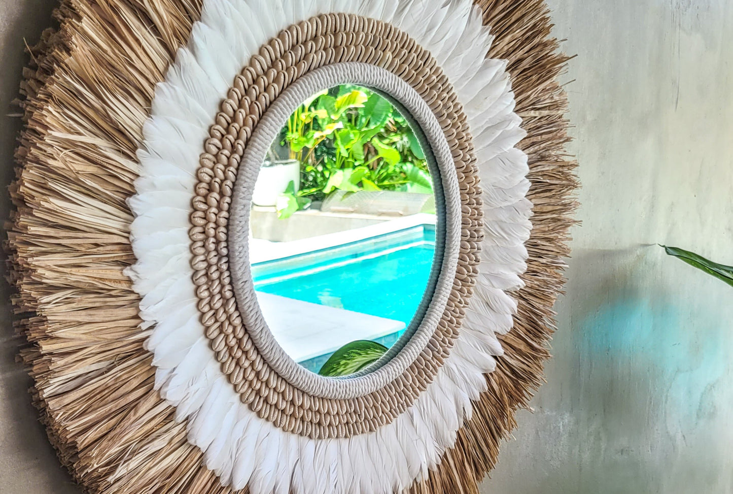Nachhaltiger Boho Wandspiegel – handgefertigtes Unikat aus Bali