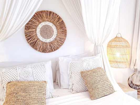 Boho Wanddeko "Bali Spirit" I Ø 60cm MyBaliNestBoho Deko%handmade%handgefertigt%Inneneinrichtung%exklusiv%Bali%Luxus%Wohnzimmer%Schlafzimmer