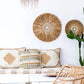 Exklusive Wanddekoration aus Muscheln und Raffia im Boho-Stil