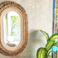 Raffia Wandspiegel Boho Chic Interior